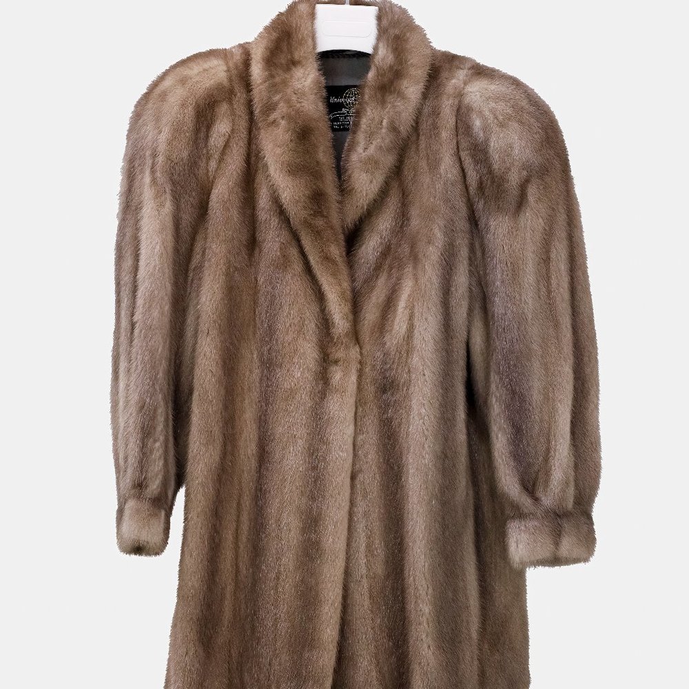Universal Fur Co. Grey Mink Fur Car Coat
